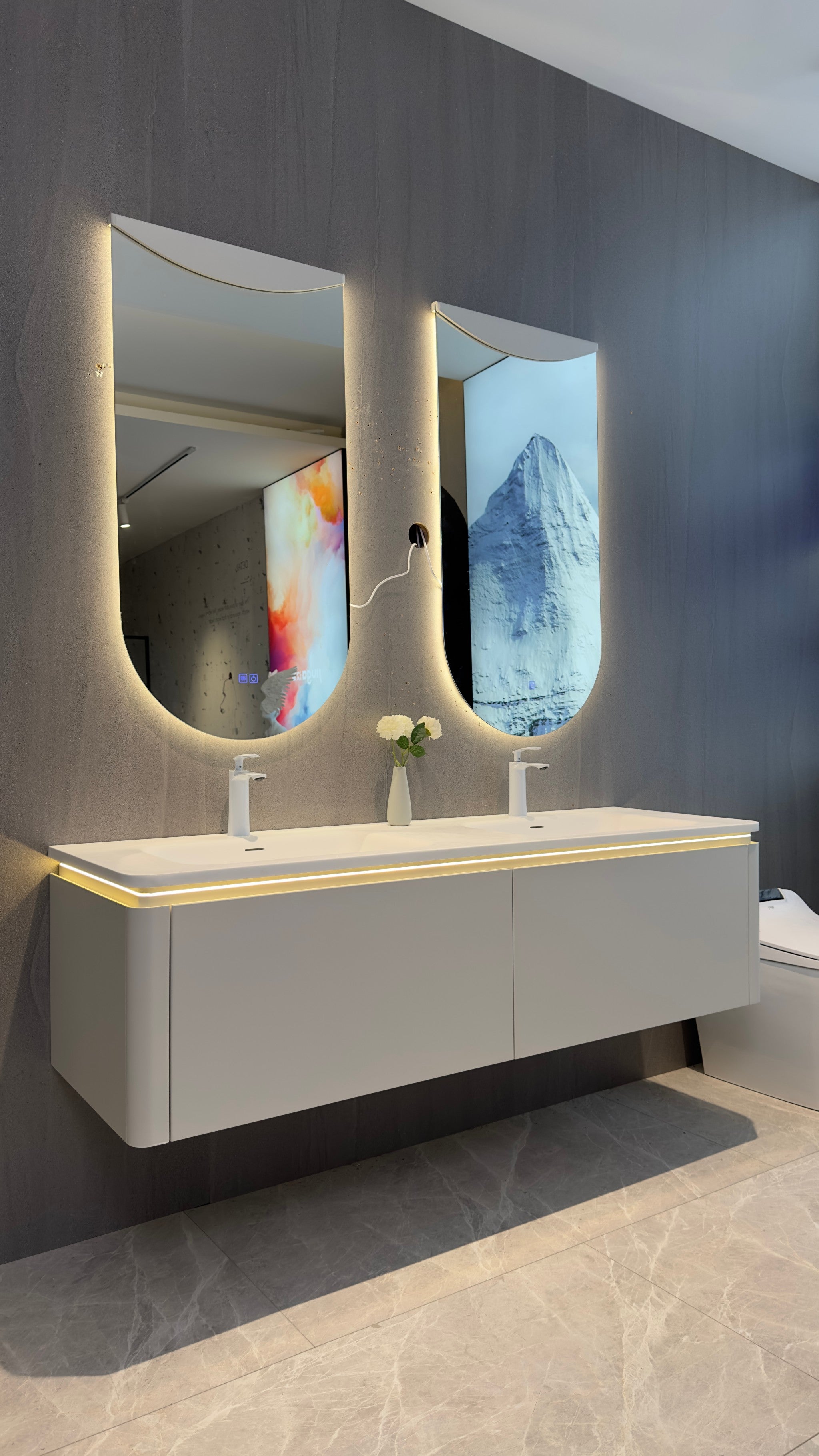 A111-160 Double Vanity in Coconut Cream White