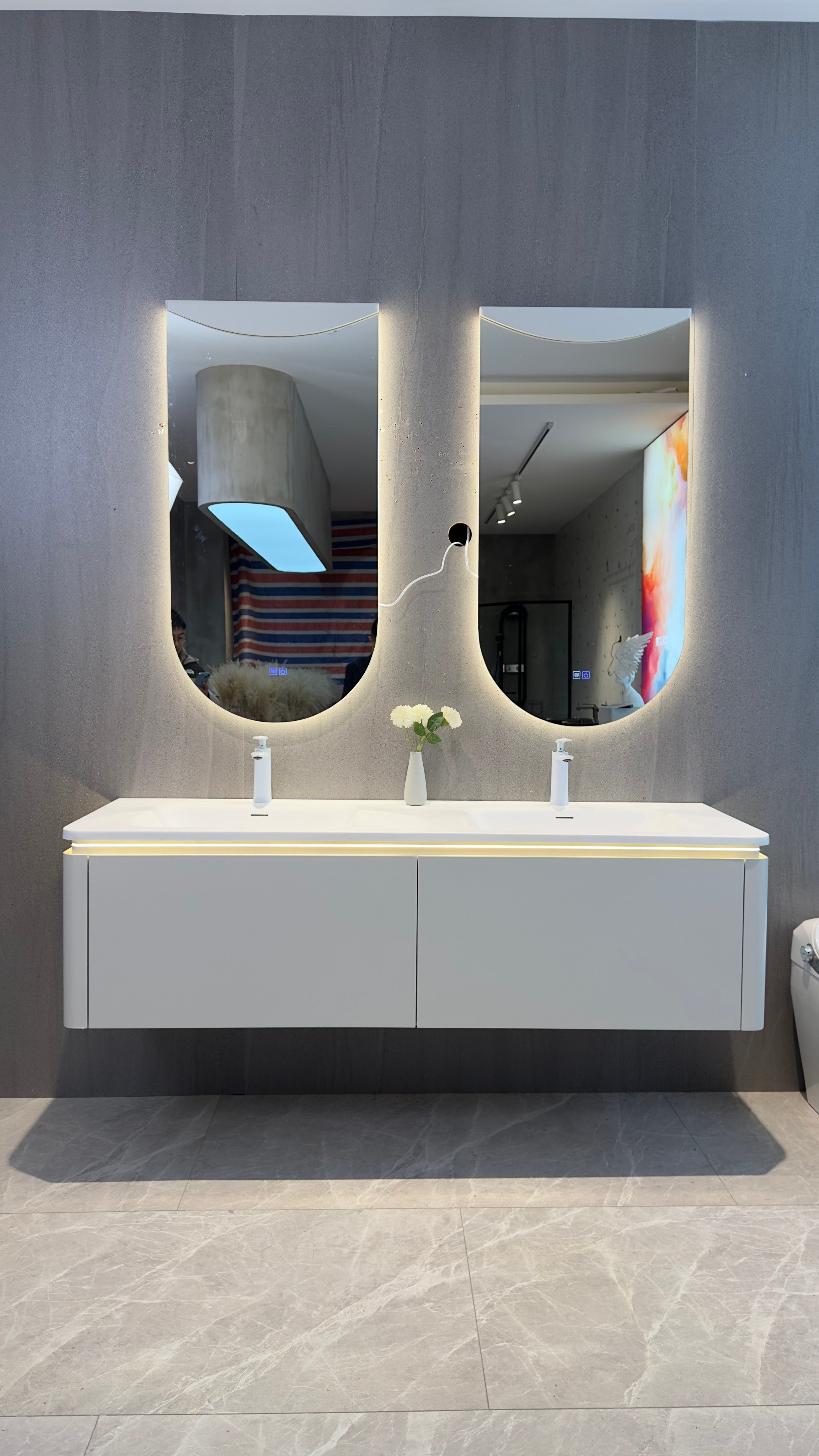 A111-160 Double Vanity in Coconut Cream White