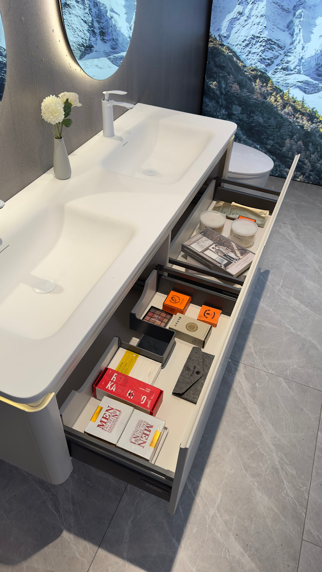 A111-160 Double Vanity in Coconut Cream White