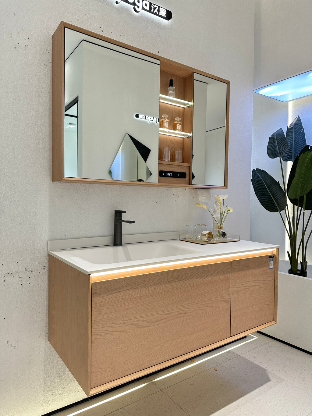 A616-160 Double Vanity in Natural Woo