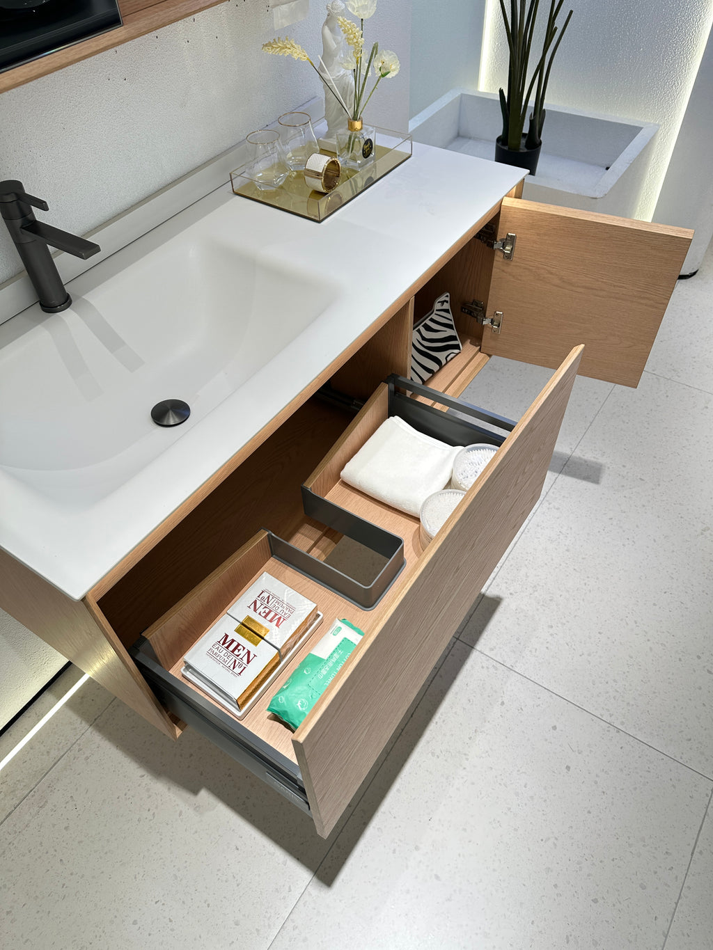 A616-160 Double Vanity in Natural Woo