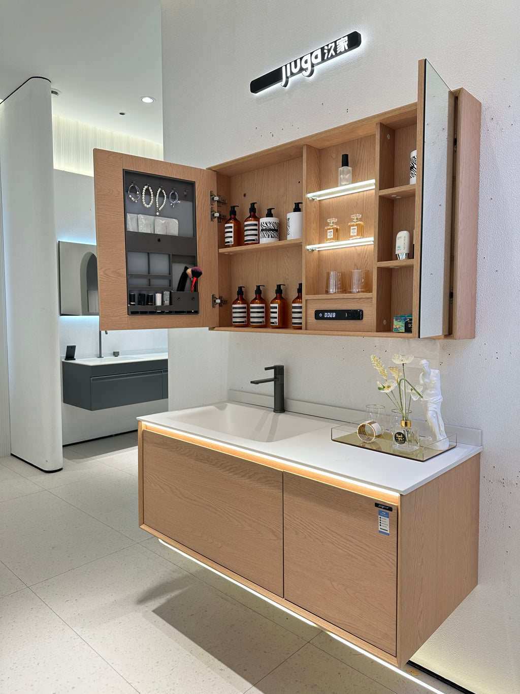 A616-160 Double Vanity in Natural Woo