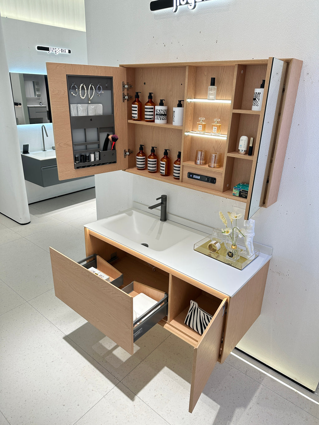 A616-160 Double Vanity in Natural Woo