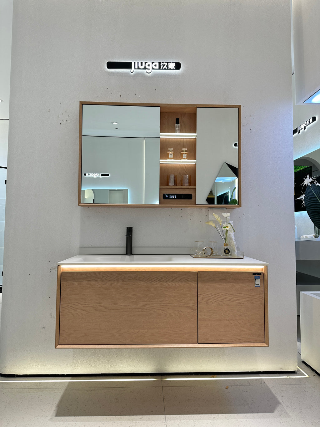 A616-160 Double Vanity in Natural Woo