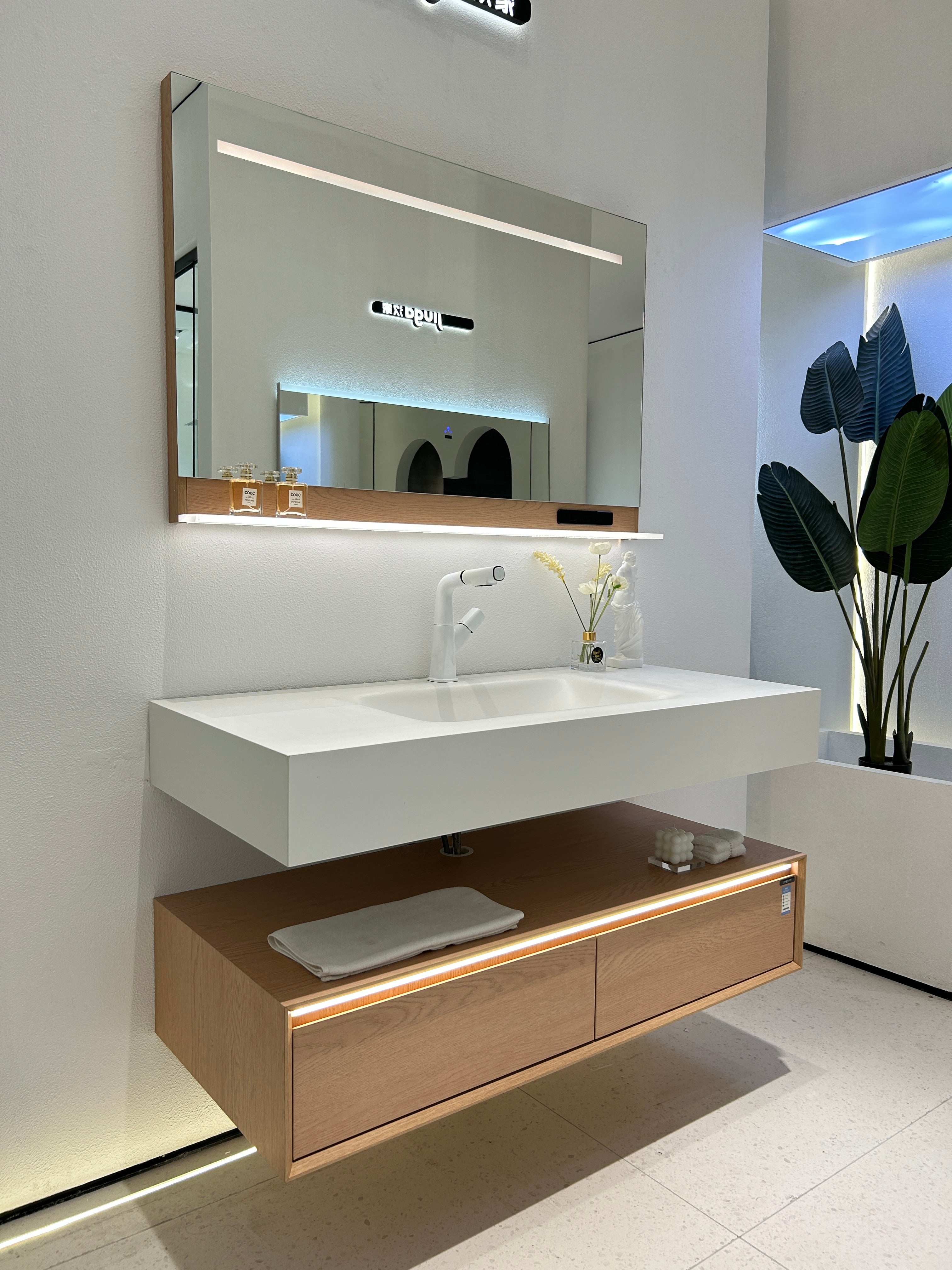 A622-1200 Vanity in Natural Wood