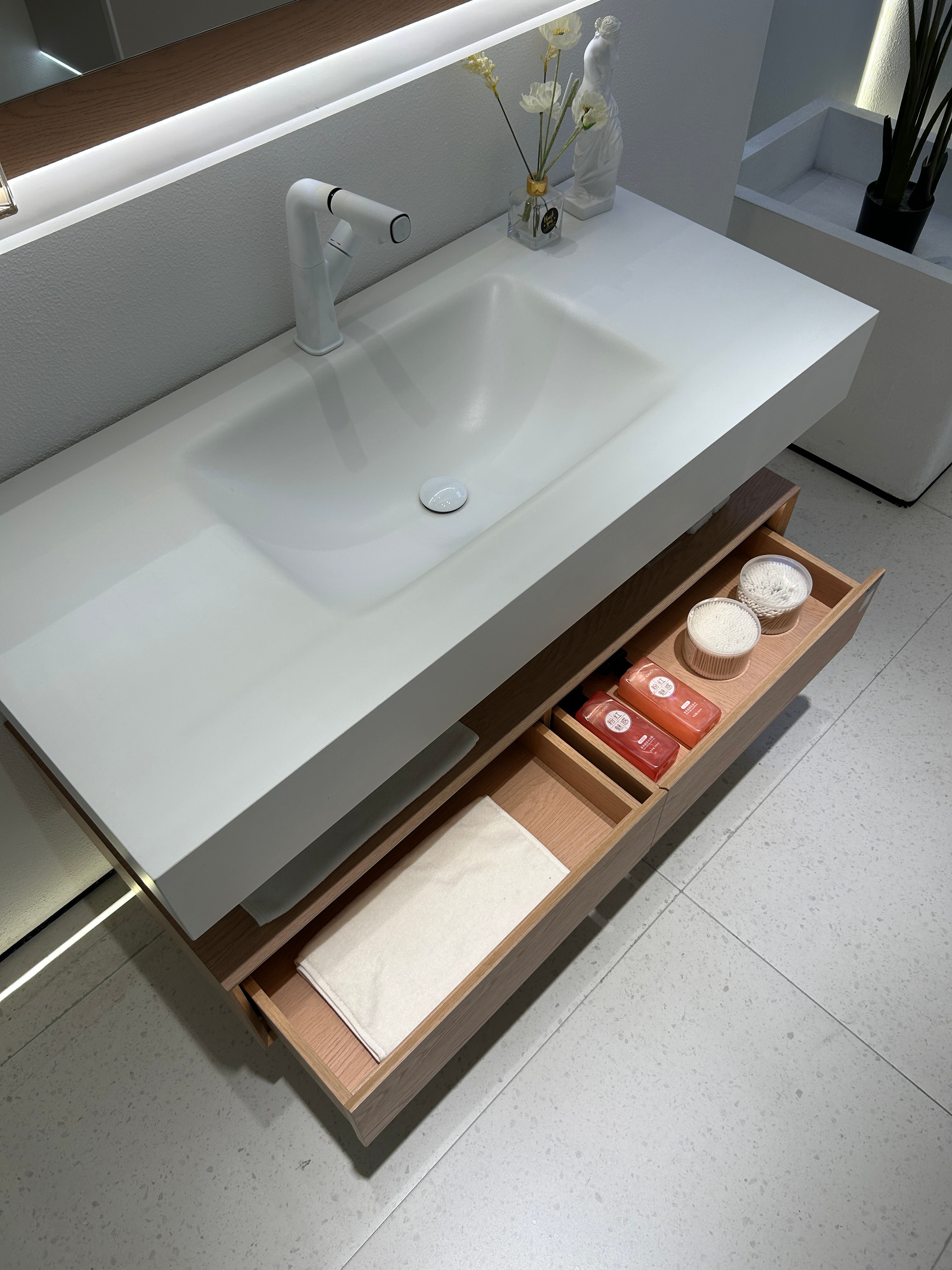 A622-1200 Vanity in Natural Wood