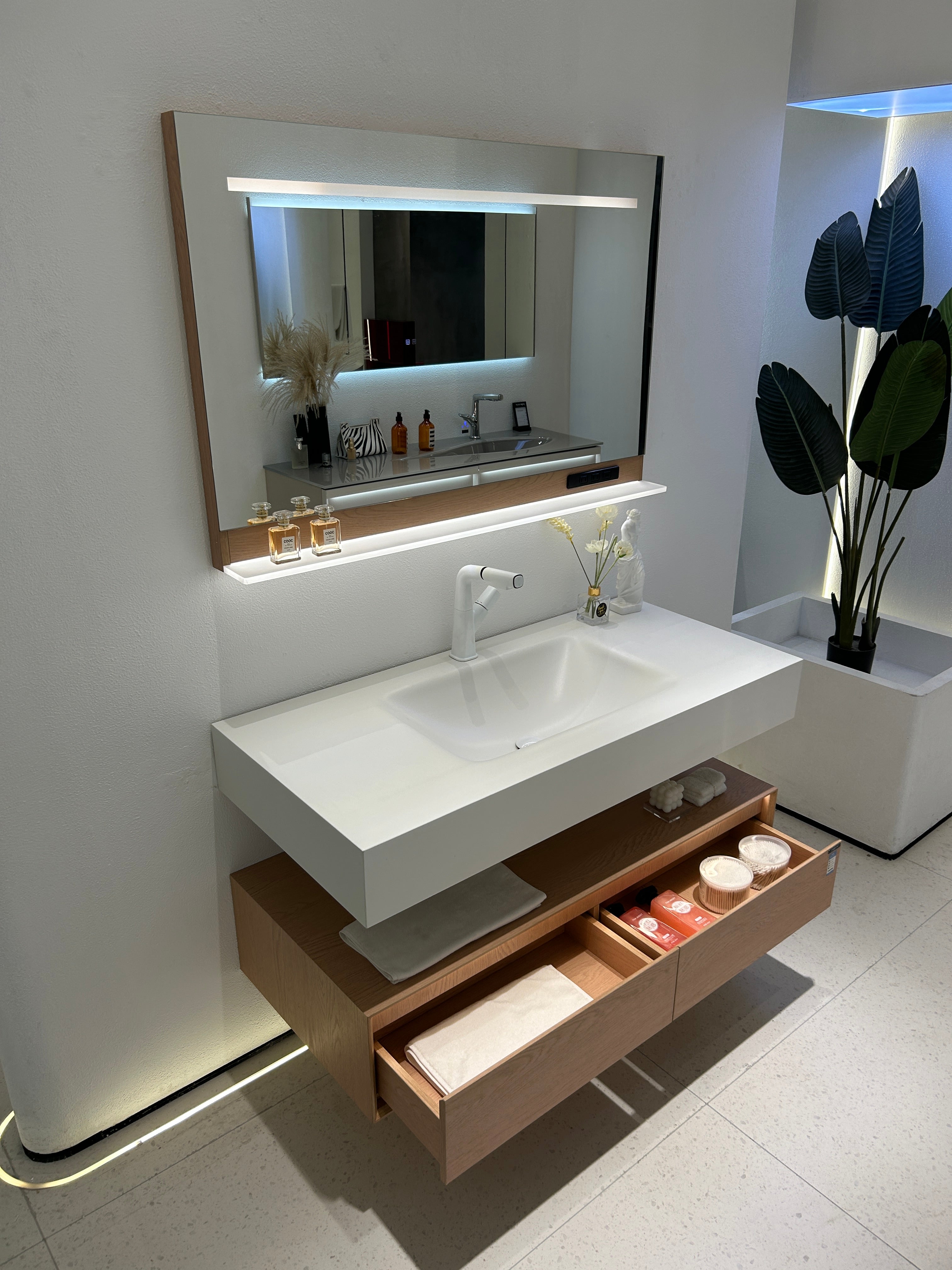 A622-1200 Vanity in Natural Wood